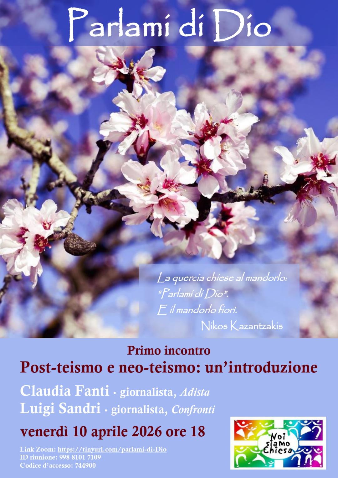 PARLAMI DI DIO – Primo incontro POST-TEISMO E NEO-TEISMO: UNA INTRODUZIONE
