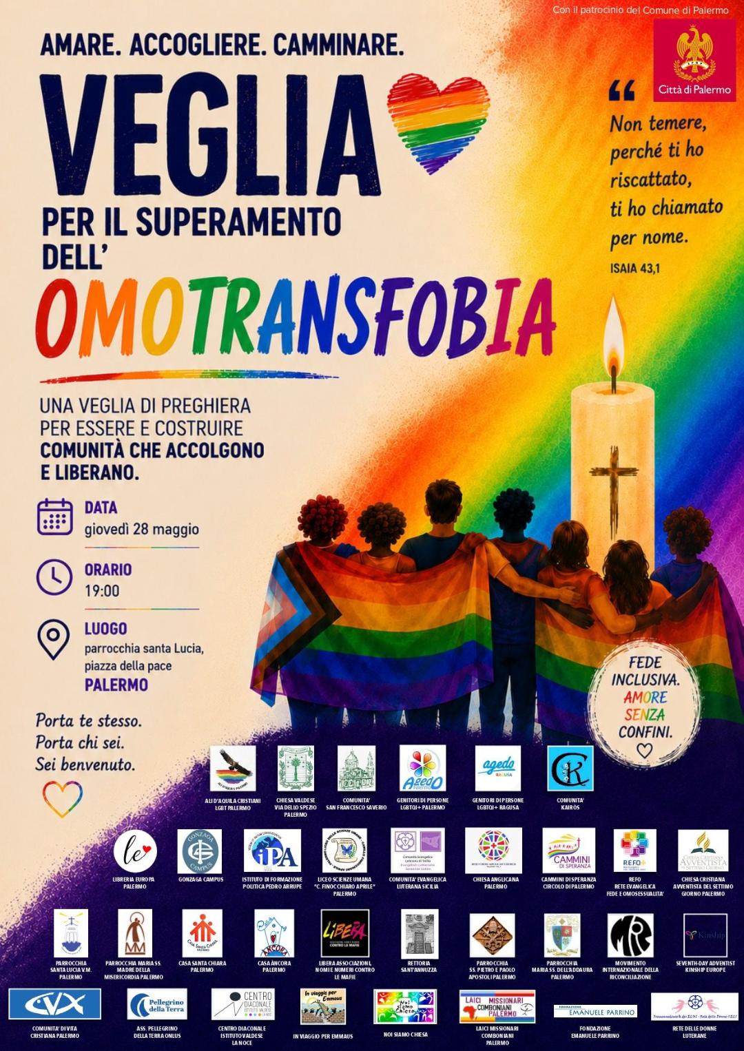 Veglie Ecumeniche di Preghiera per il superamento dell’ omobitransfobia